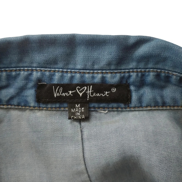 Velvet Heart Denim Jean Work  Shirt Blue M - Picture 6 of 7